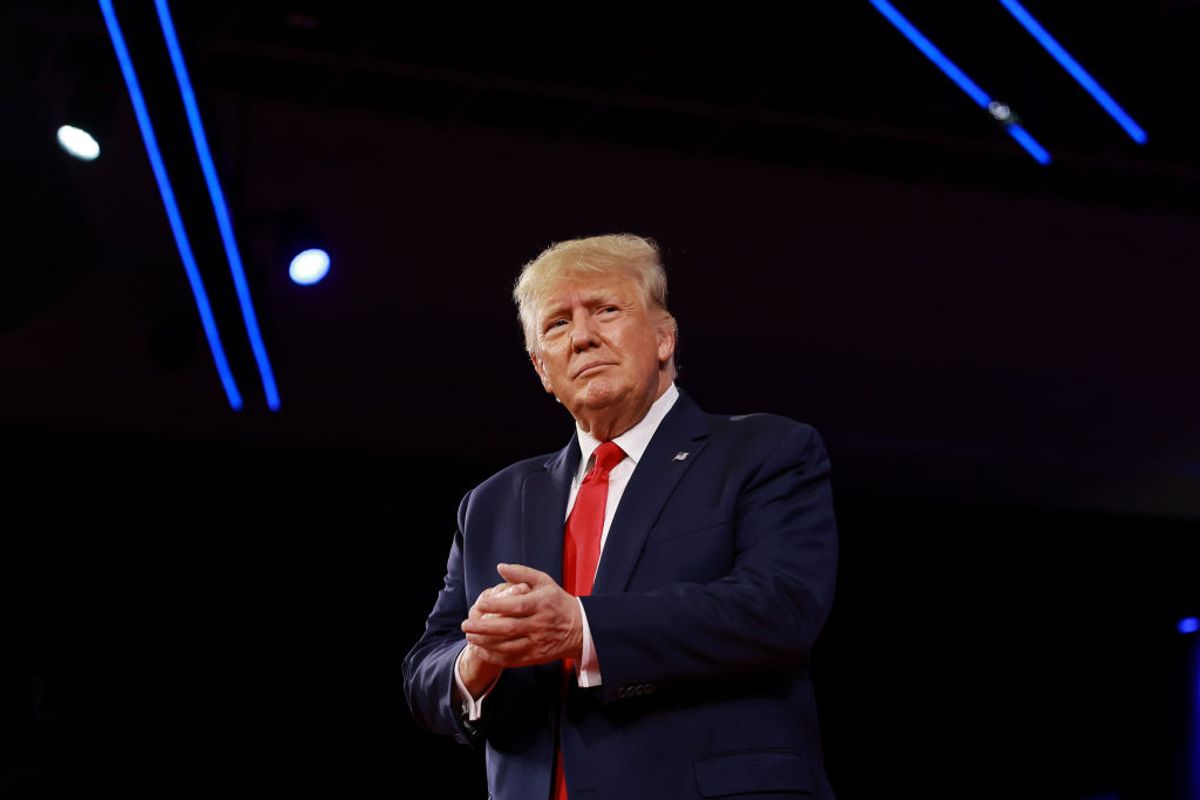 ORLANDO, FLORIDA - FEBRUARY 26:  Former U.S. President Donald Trump speaks during the Conservative Political Action Conference (CPAC) at The Rosen Shingle Creek on February 26, 2022 in Orlando, Florida. CPAC, which began in 1974, is an annual political conference attended by conservative activists and elected officials. (Photo by Joe Raedle/Getty Images) (Joe Raedle/Getty Images)