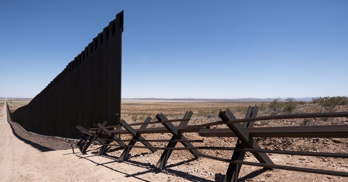 UNITED STATES - APRIL 12: Normandy fencing fills a gap in the border wall on the Johnson Ranch near Columbus, N.M., on Monday, April 12, 2021. (Photo By Bill Clark/CQ-Roll Call, Inc via Getty Images) (Bill Clark/CQ-Roll Call, Inc via Getty Images)