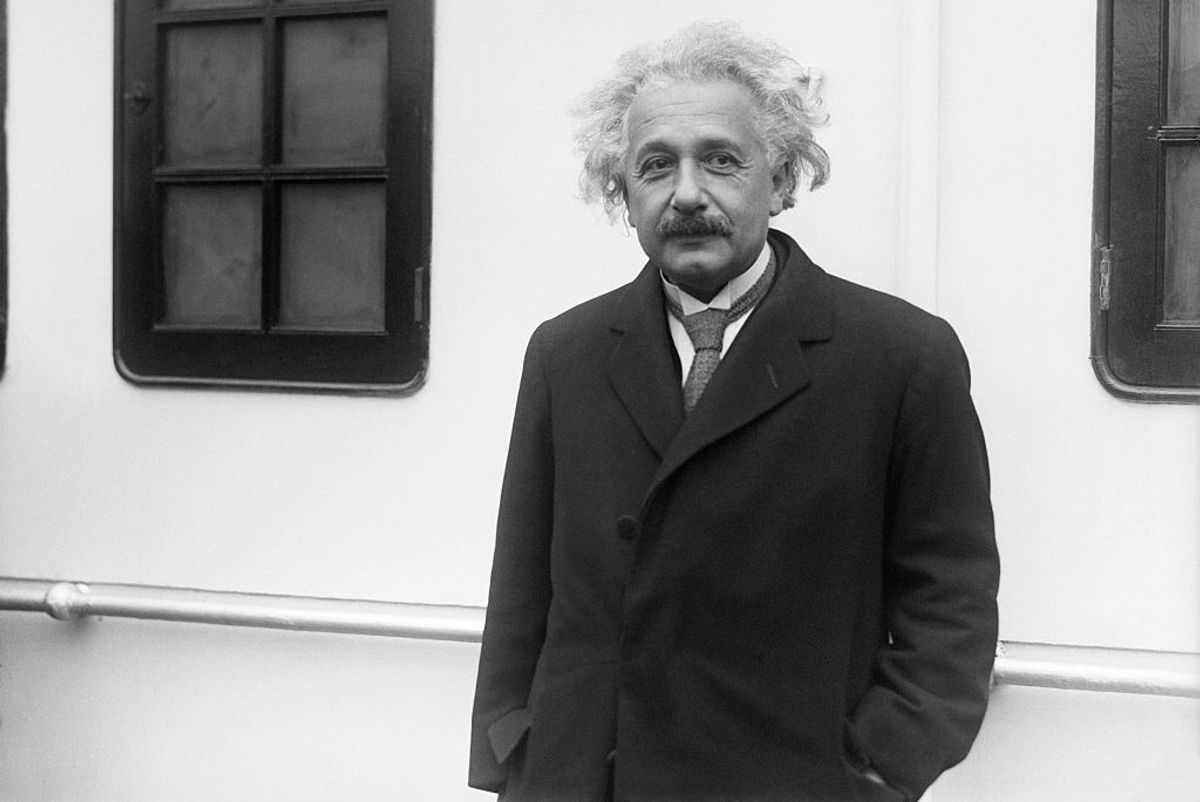 (Original Caption) Changing his original plans of not leaving the Belgenland, until the liner arrived in California, where he will spend the winter months, continuing his renewed renovations of modern science, Professor Albert Einstein, left the vessel when it docked in New York, for a four day stay. he is shown above on arrival. (Bettmann / Contributor)