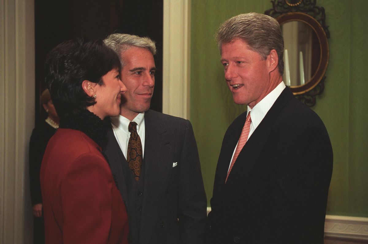 According to the William J. Clinton Presidential Library and Museum former US President Bill Clinton was photographed with Jeffrey Epstein and Ghislaine Maxwell on September 29 1993 at the White House. (Ralph Alswang/White House)