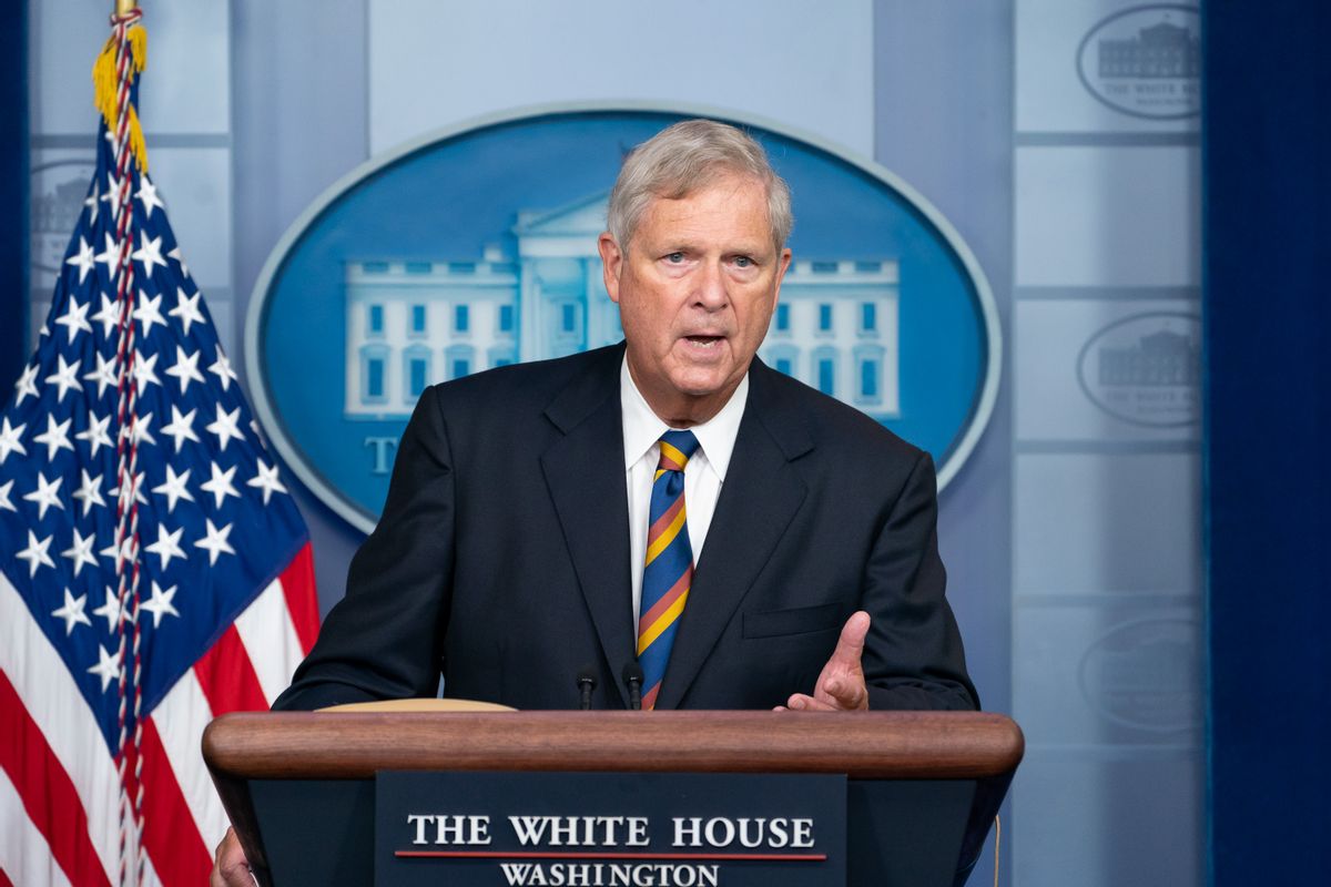 Secretary of Agriculture Tom Vilsack speaks to reporters Wednesday, September 8, 2021, in the James S. Brady Press Briefing Room at the White House. (Official White House Photo by Erin Scott) (Flickr / White House)