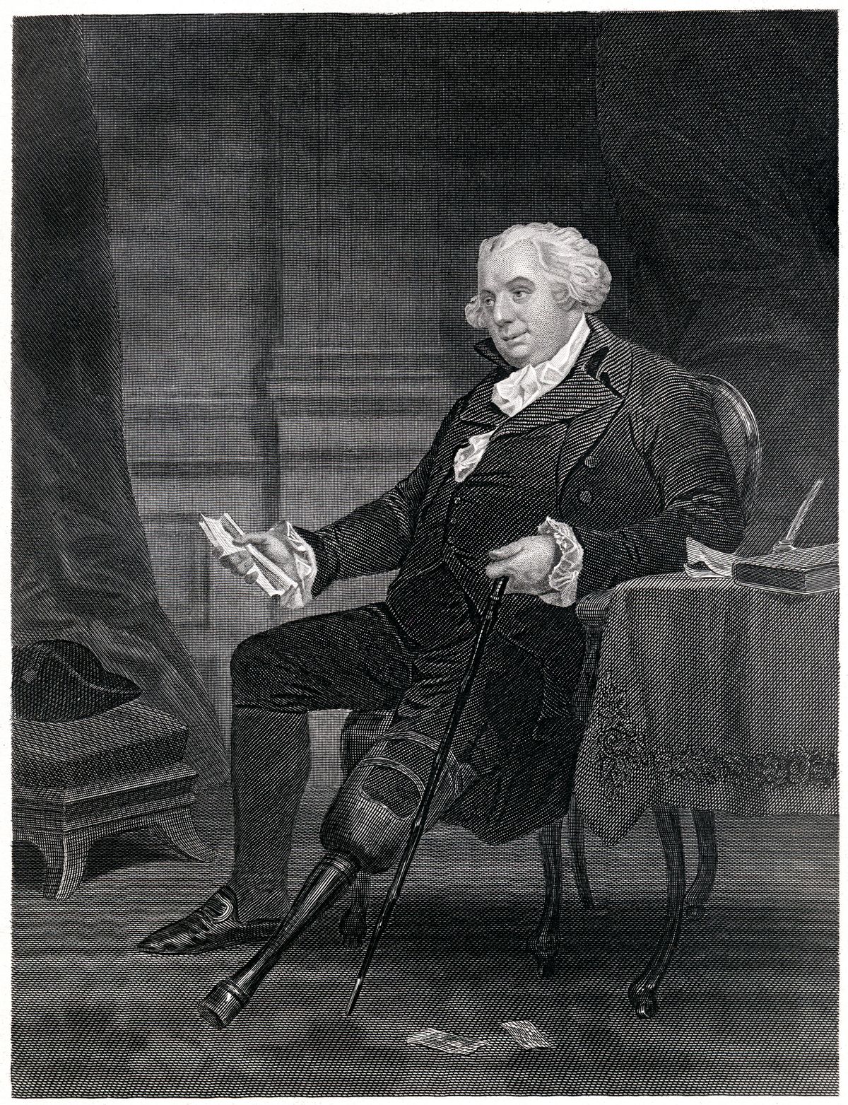 Engraving From 1867 Featuring The American Statesman And Founding Father, Gouverneur Morris.  Morris Lived From 1752 Until 1816. (Getty Images)