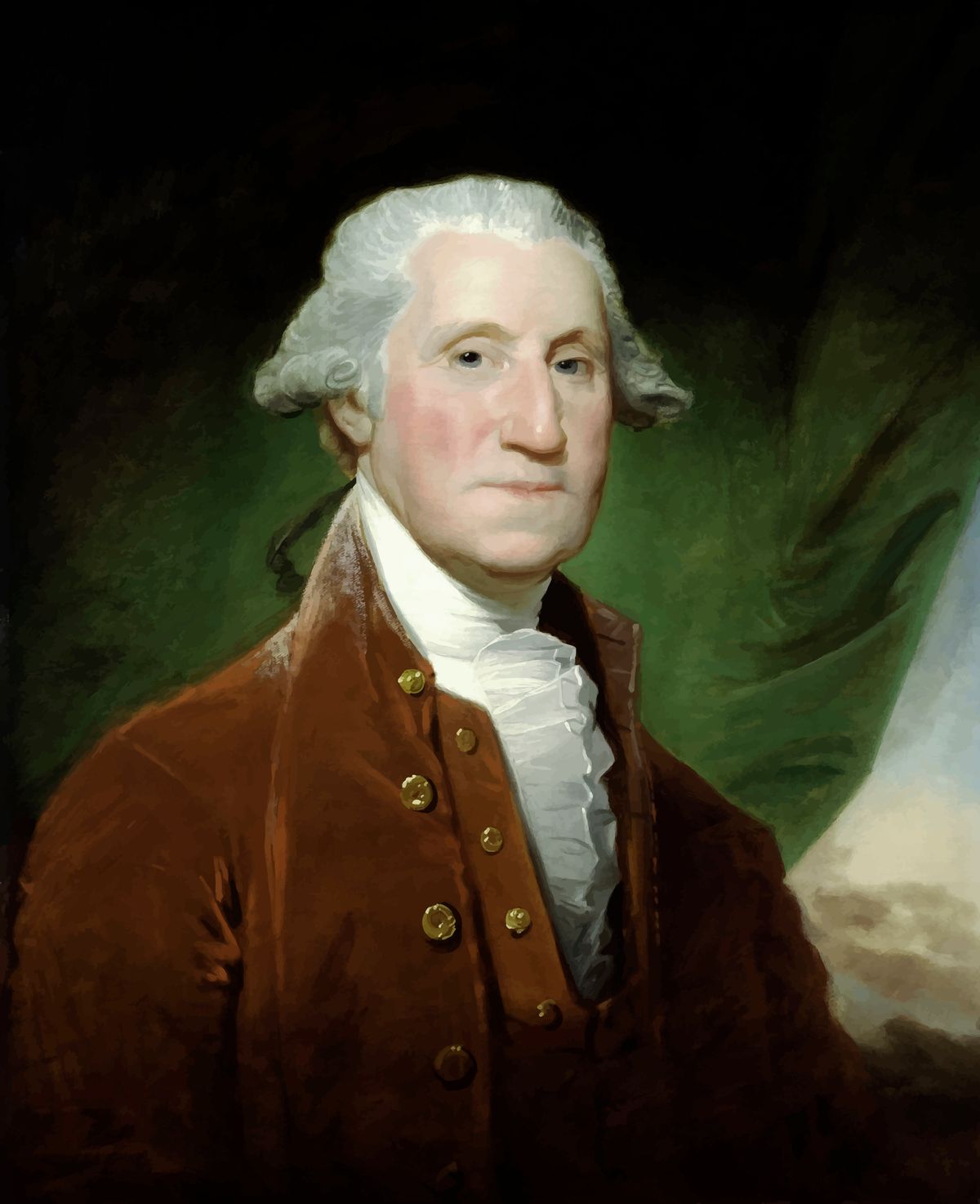 Digitally restored vector painting of the first United States President George Washington. (John Parrot/Stocktrek Images)