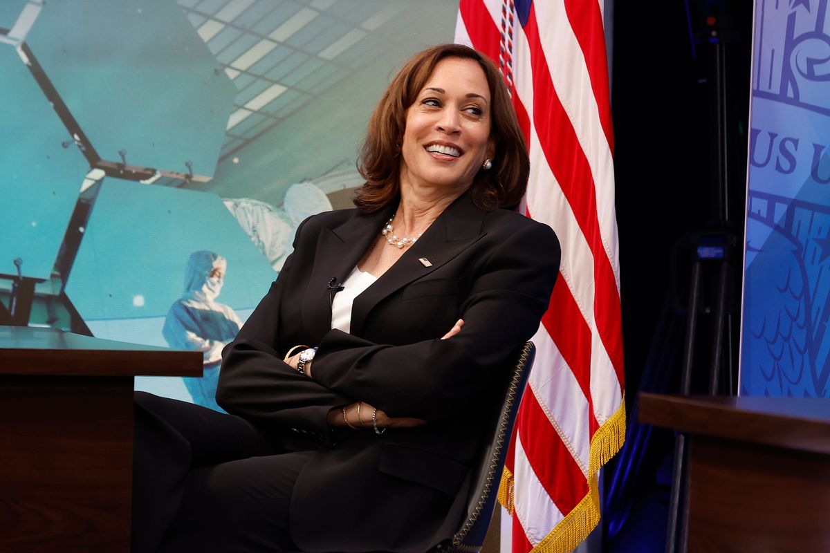 WASHINGTON, DC - JULY 11: Vice President Kamala Harris attends a briefing with NASA leaders about the first images transmitted back to earth from the new Webb Space Telescope during a briefing in the Eisenhower Executive Office Building's South Court Auditorium on July 11, 2022 in Washington, DC. According to NASA, the telescope images are the highest-resolution images of the infrared universe ever captured.  (Photo by Chip Somodevilla/Getty Images) (Chip Somodevilla/Getty Images)