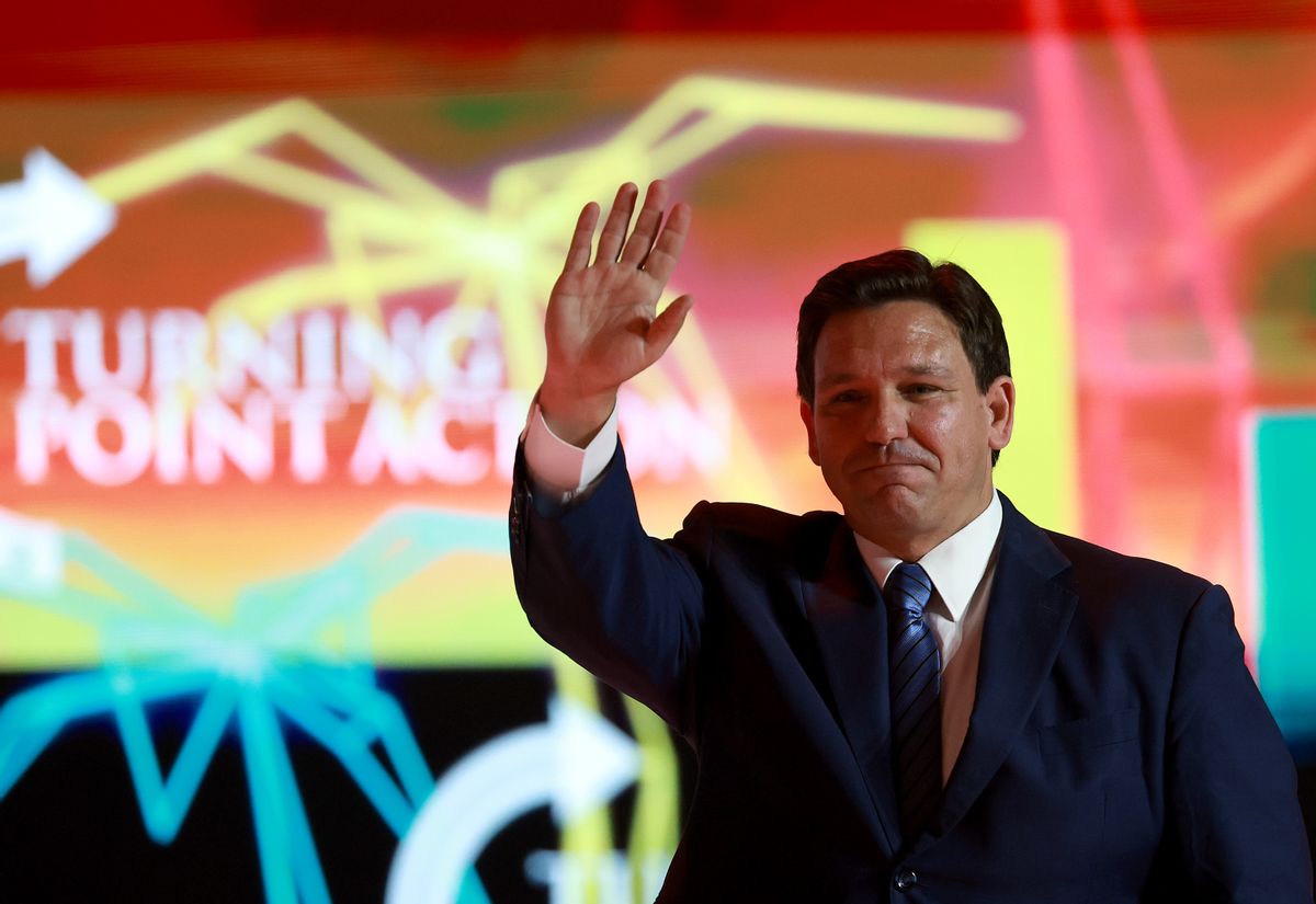 TAMPA, FLORIDA - JULY 22: Florida Gov. Ron DeSantis walks off stage after speaking during the Turning Point USA Student Action Summit held at the Tampa Convention Center on July 22, 2022 in Tampa, Florida. The event features student activism and leadership training, and a chance to participate in a series of networking events with political leaders. (Photo by Joe Raedle/Getty Images) (Joe Raedle/Getty Images)