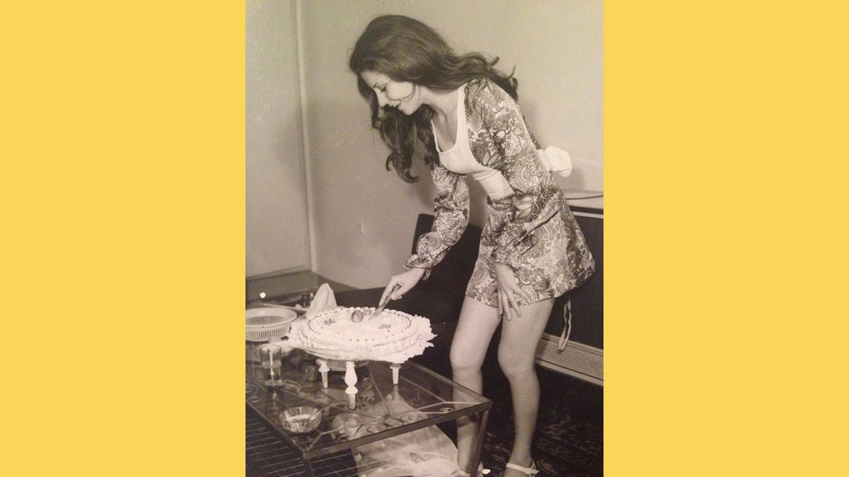 This picture showed a photo of a woman cutting her birthday cake in Iran 1973 5 years before the Islamic Revolution, according to Reddit and Twitter. (justjared18/Pinterest)