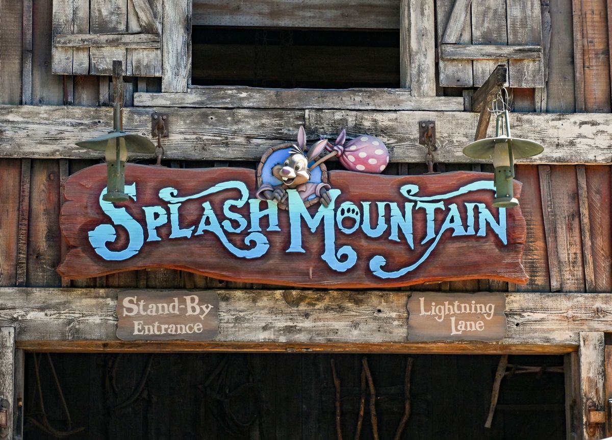 Anaheim, CA - August 10: Splash Mountain in Critter Country at Disneyland in Anaheim, CA, on Wednesday, August 10, 2022. Splash Mountain is a log flume based on the animated sequences of the 1946 Disney film Song of the South. In June 2020, Disney announced that the U.S. versions of the ride would be replaced with a theme based on Disney's 2009 film The Princess and the Frog. The new ride, which will be titled Tiana's Bayou Adventure, is expected to open at both Disneyland and Magic Kingdom in late 2024. (Photo by Jeff Gritchen/MediaNews Group/Orange County Register via Getty Images) (Jeff Gritchen/MediaNews Group/Orange County Register via Getty Images)