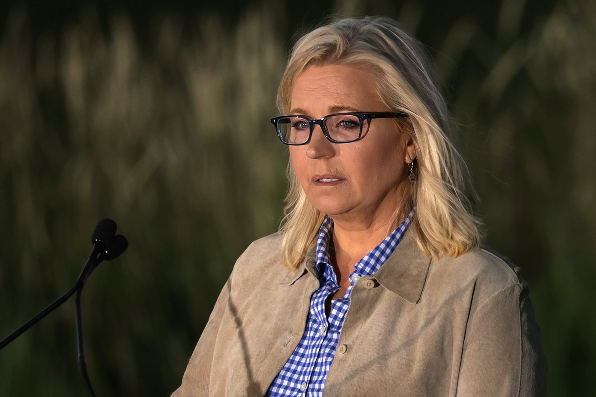 JACKSON, WYOMING - AUGUST 16: U.S. Rep. Liz Cheney (R-WY) speaks to supporters at a primary night event August 16, 2022 in Jackson, Wyoming. Cheney conceded her loss in today's primary. (Photo by Alex Wong/Getty Images) (Alex Wong/Getty Images)