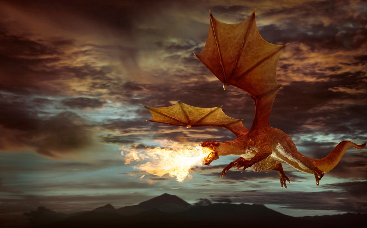 computer generated image of a dragon, typical of fantasy computer games (Getty Images)