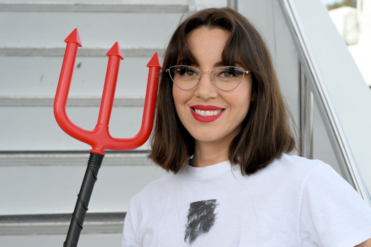 SAN DIEGO, CALIFORNIA - JULY 22: Aubrey Plaza visits the #IMDboat At San Diego Comic-Con 2022: Day Two on The IMDb Yacht on July 22, 2022 in San Diego, California. (Photo by Michael Kovac/Getty Images for IMDb) (Michael Kovac/Getty Images for IMDb)