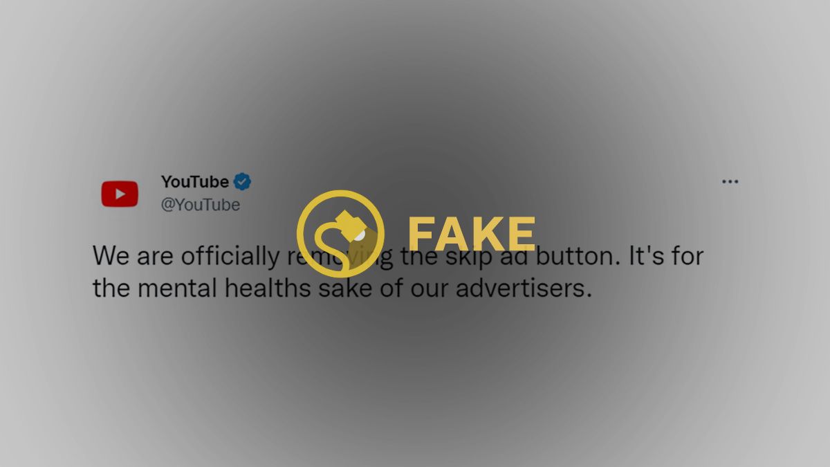 YouTube did not say we are officially removing the skip ad button nor did they say it's for the mental healths sake of our advertisers. (Reddit)