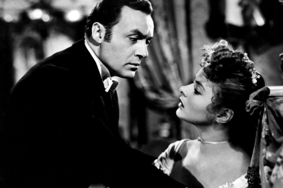 Scene from the 1944 movie Gaslight with Charles Boyer and Ingrid Bergman.
 (Wikimedia Commons)
