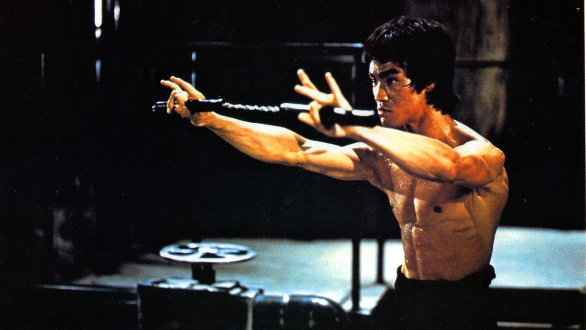 Bruce Lee trains in a scene from the film 'Enter The Dragon', 1973. (Warner Brothers/Getty Images)