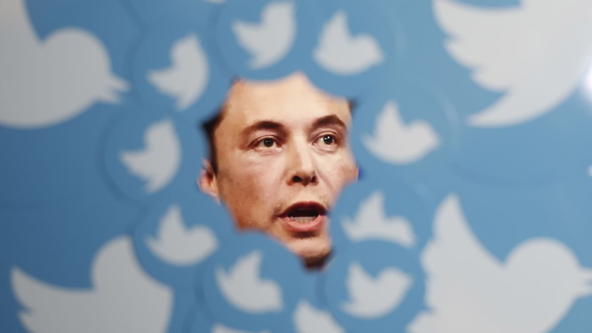 An image of new Twitter owner Elon Musk is seen surrounded by Twitter logos in this photo illustration in Warsaw, Poland on 08 November, 2022. (Photo by STR/NurPhoto via Getty Images) (STR/NurPhoto via Getty Images)