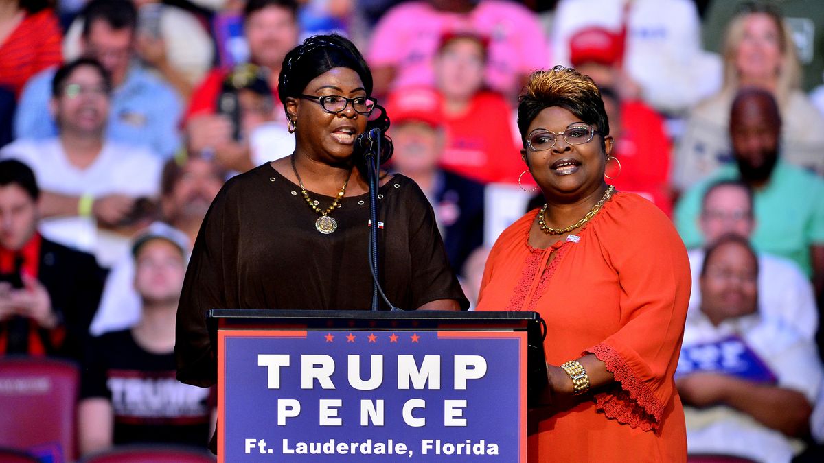 Diamond (L) and Silk (R) speak during a Trump campaign event at the BB&T Center on Aug. 10, 2016 in Fort Lauderdale, Florida. (Photo by Johnny Louis/WireImage) (Johnny Louis/WireImage)