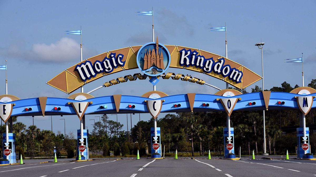 The entrance to the Magic Kingdom at Disney World on March 16, 2020. (Photo by Paul Hennessy/SOPA Images/LightRocket via Getty Images) (Paul Hennessy/SOPA Images/LightRocket via Getty Images)