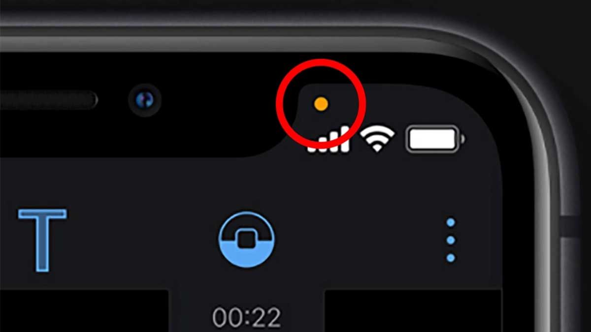 orange dot on iphone 13