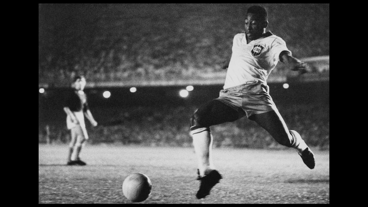 Brazilian footballer Pele playing for Brazil, circa 1958. (Pictorial Parade/Archive Photos/Getty Images)