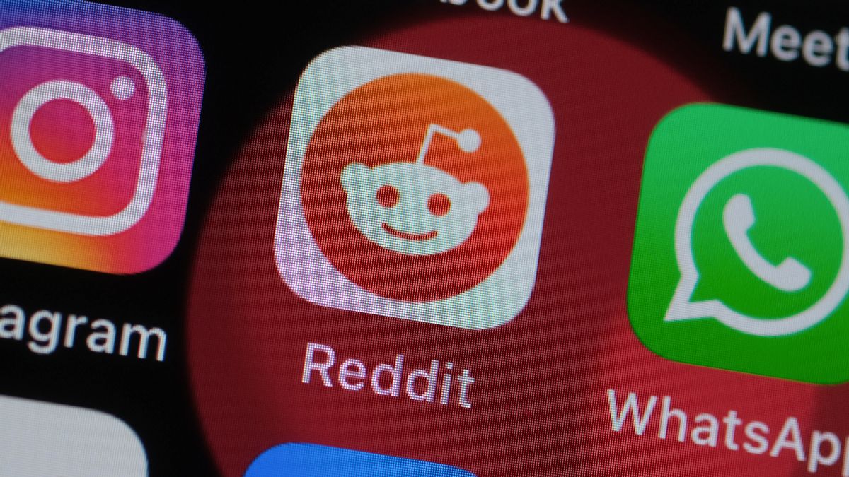 The Reddit logo is pictured along with other mobile apps. (Photo by Yuriko Nakao/Getty Images) (Yuriko Nakao/Getty Images)