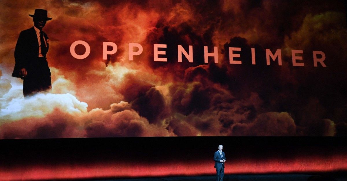 Christopher Nolan speaks on stage about his movie "Oppenheimer" during Universal Pictures and Focus Features presentation at CinemaCon 2023, on April 26, 2023 in Las Vegas, Nevada.  (VALERIE MACON / AFP via Getty Images)