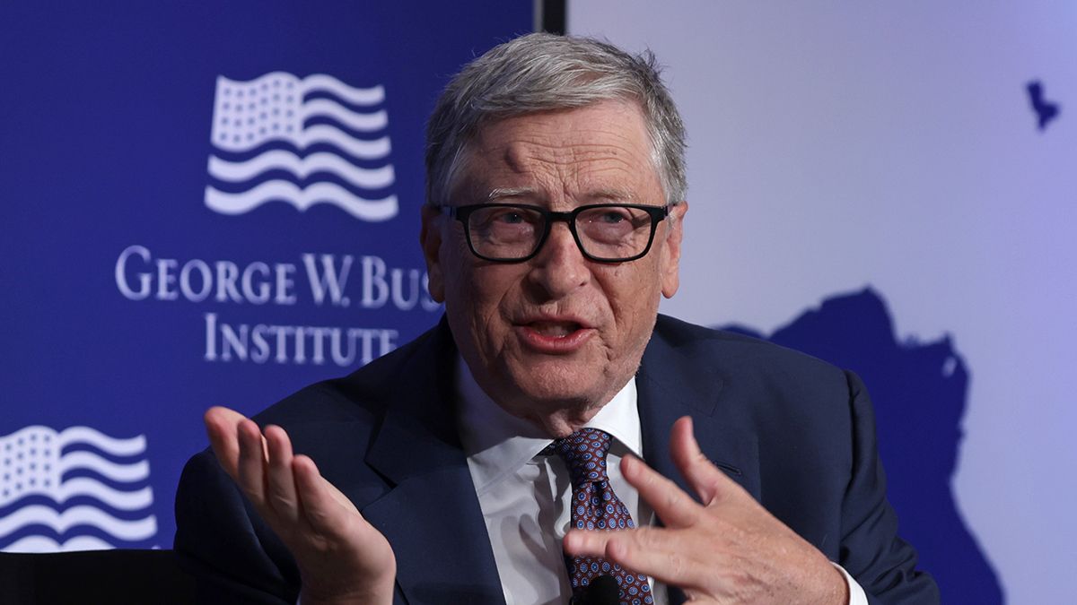 Co-founder of Microsoft Bill Gates speaks during an event to mark the 20th anniversary of PEPFAR (President's Emergency Plan for AIDS Relief) at the United States Institute of Peace on Feb. 24, 2023 in Washington, DC. (Photo by Alex Wong/Getty Images) (Alex Wong/Getty Images)