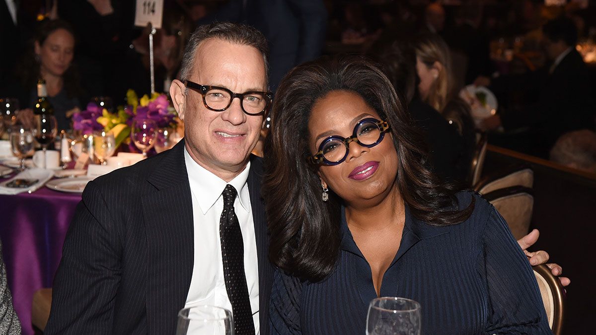 Tom Hanks and Oprah Winfrey attend the Ambassadors For Humanity Gala Benefiting USC Shoah Foundation Honoring Rita Wilson And Tom Hanks at The Beverly Hilton Hotel on Nov. 5, 2018 in Beverly Hills, California. (Michael Kovac / Contributor via Getty Images) (Michael Kovac / Contributor via Getty Images)