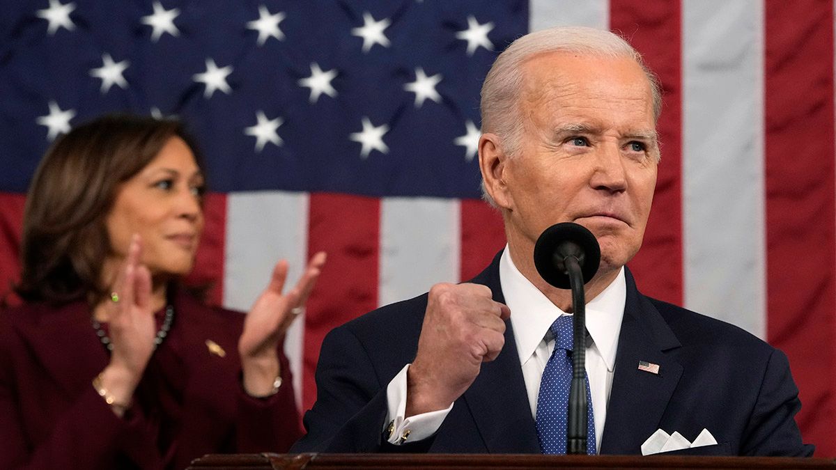U.S. President Joe Biden delivers the State of the Union address to a joint session of Congress on Feb. 7, 2023 in the House Chamber of the U.S. Capitol in Washington, DC. (Photo by Jacquelyn Martin-Pool/Getty Images) (Jacquelyn Martin (Pool/Getty Images))