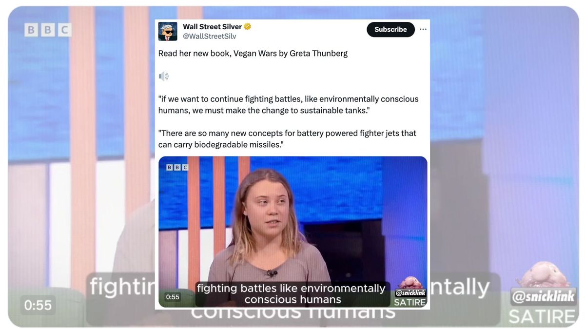 Greta Thunberg Deepfake Shows Her Calling for 'Sustainable' War Tanks and  Weaponry | Snopes.com