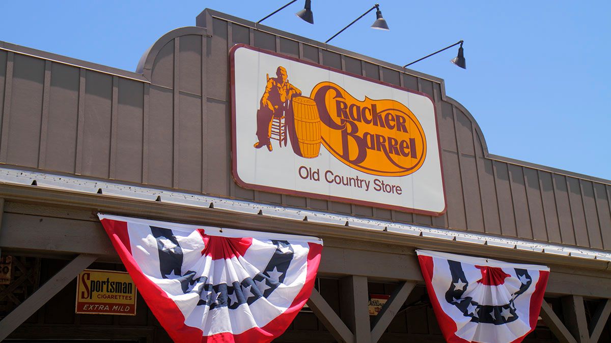 The exterior of a Cracker Barrel Old Country Store restaurant. (Photo by: Jeffrey Greenberg/Universal Images Group via Getty Images) (Jeffrey Greenberg/Universal Images Group via Getty Images)