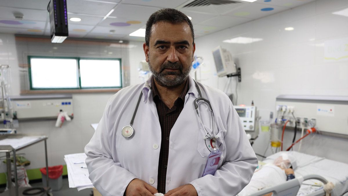 Dr. Ahmed Al-Farra, head of the pediatric department at Nasser Hospital in Khan Yunis, Gaza, on Oct. 27, 2023. (Photo by Loay Ayyoub/For The Washington Post via Getty Images) (Loay Ayyoub/For The Washington Post via Getty Images)