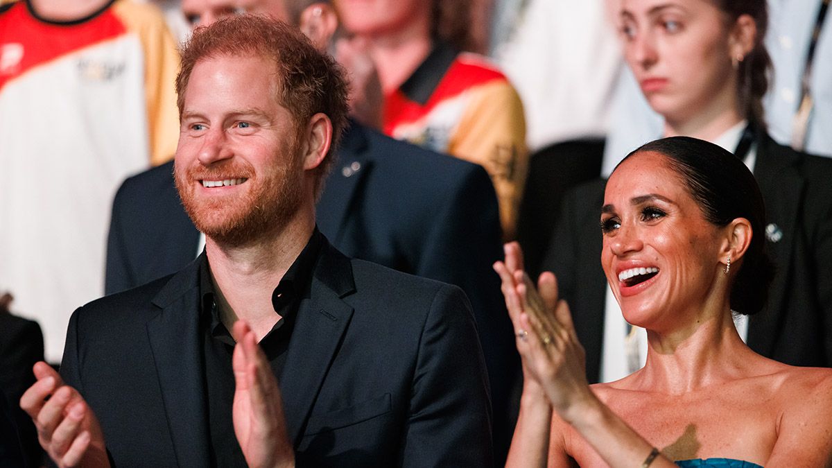 Prince Harry, Duke of Sussex and Meghan, Duchess of Sussex are seen during the closing ceremony of the Invictus Games Düsseldorf 2023 at Merkur Spiel-Arena on Sept. 16, 2023 in Duesseldorf, Germany. (Photo by Joshua Sammer/Getty Images) (Joshua Sammer/Getty Images)