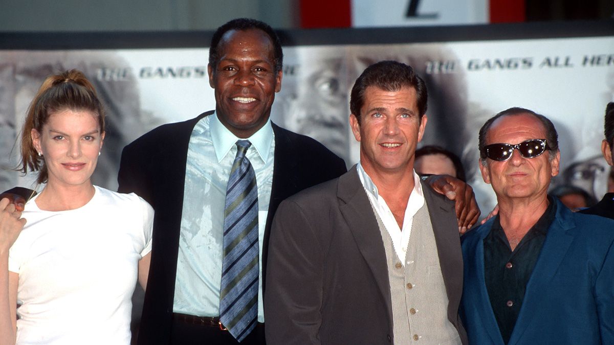 Rene Russo, Danny Glover, Mel Gibson and Joe Pesci at the "Lethal Weapon 4" premiere on July 7, 1998. (Photo by Ron Galella Collection via Getty Images) (Ron Galella Collection via Getty Images)