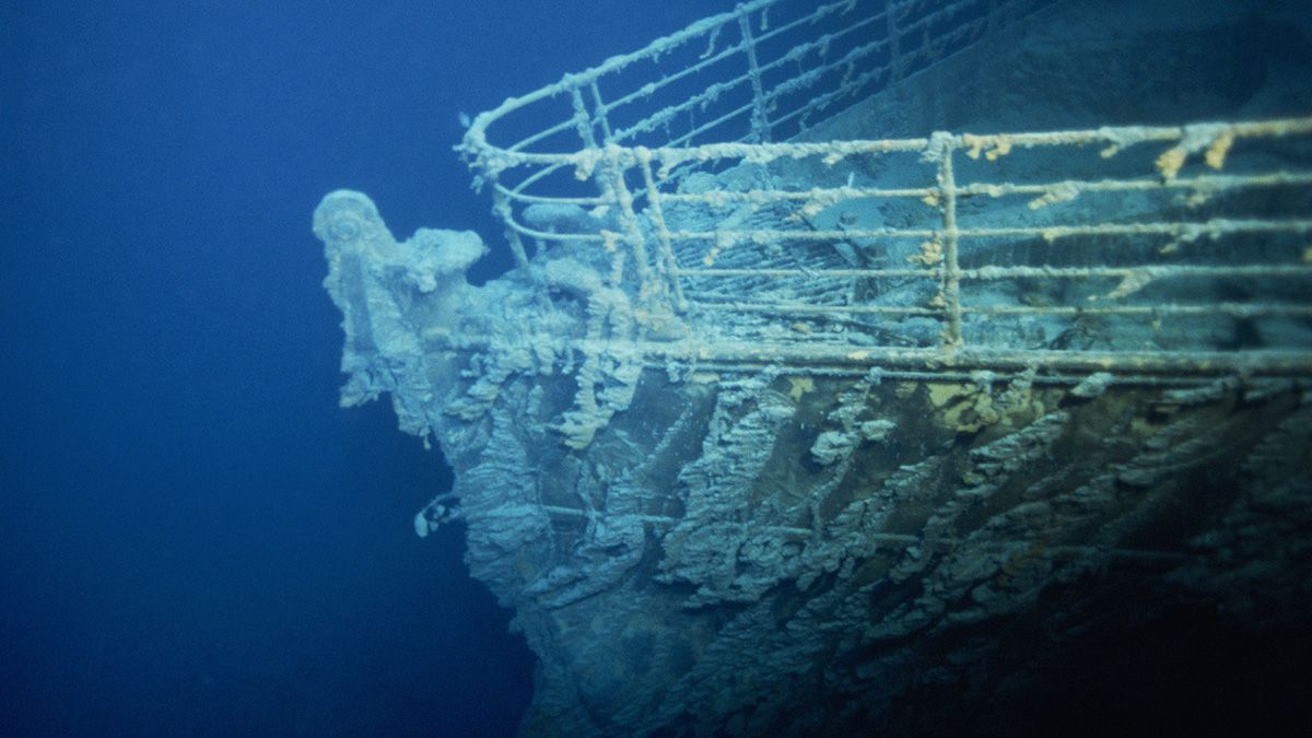 The wreck of the Titanic in 1996, at the bottom of the Atlantic Ocean. (Photo by Xavier DESMIER/Gamma-Rapho via Getty Images) (Xavier DESMIER/Gamma-Rapho via Getty Images)
