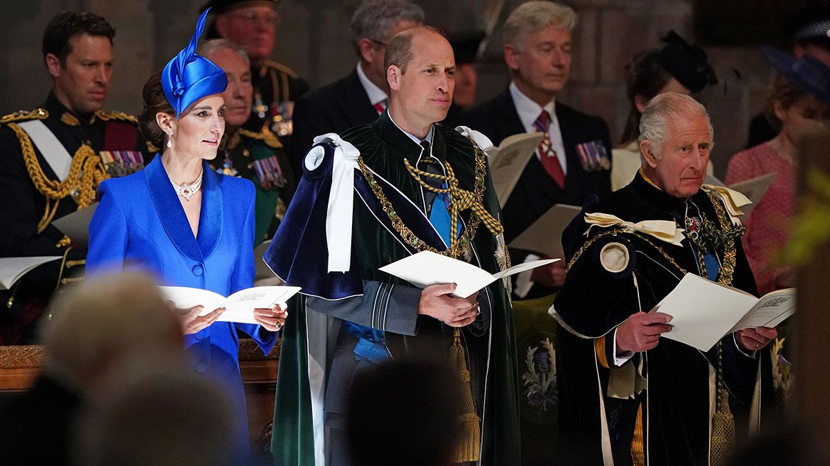 Catherine, Princess of Wales, Prince William, Prince of Wales and King Charles III at St Giles' Cathedral on July 5, 2023, in Edinburgh, Scotland. (Photo by Andrew Milligan - Pool/Getty Images) (Andrew Milligan - Pool/Getty Images)