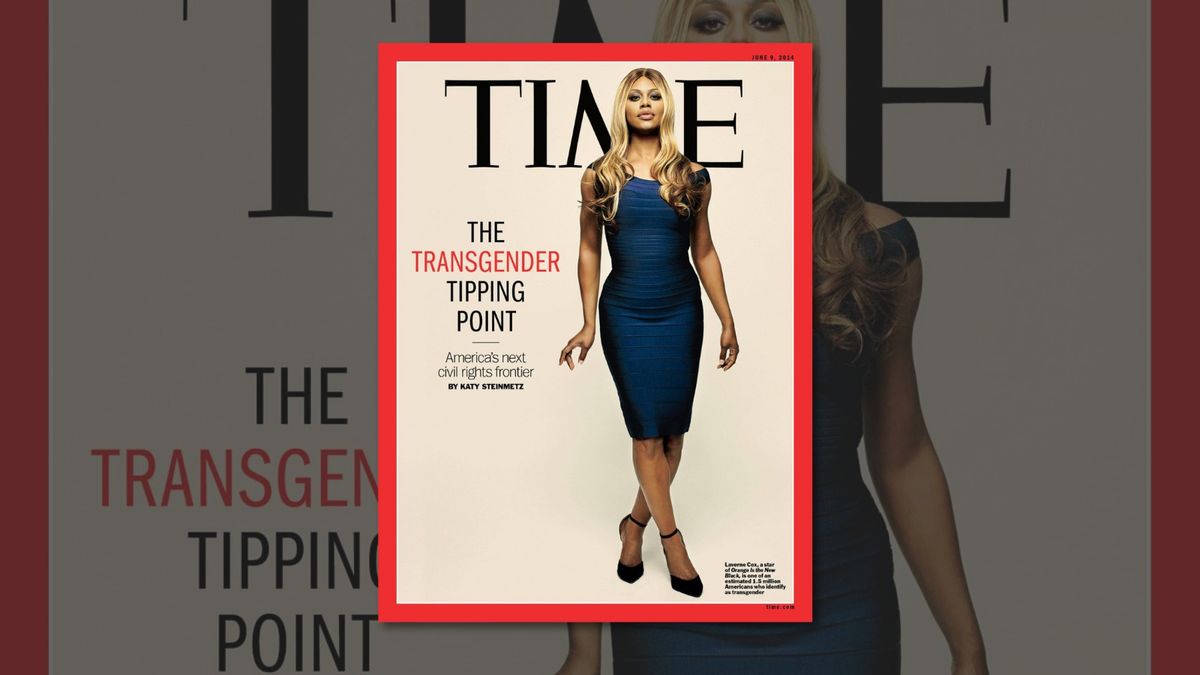 Laverne Cox appears on the cover of the June 9, 2014 issue of Time Magazine, titled "The Transgender Tipping Point." (screen capture/Time Magazine)