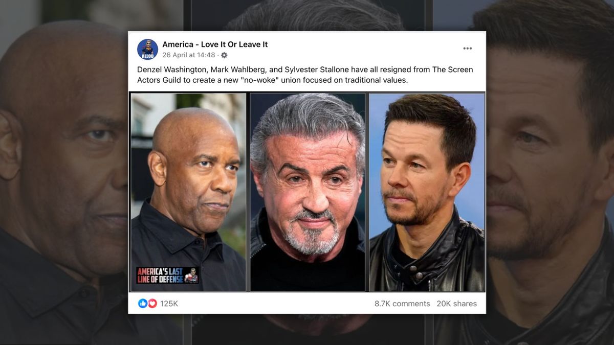 Washington, Wahlberg, Stallone Resigned from Screen Actors Guild to
Start 'No-Woke' Union?