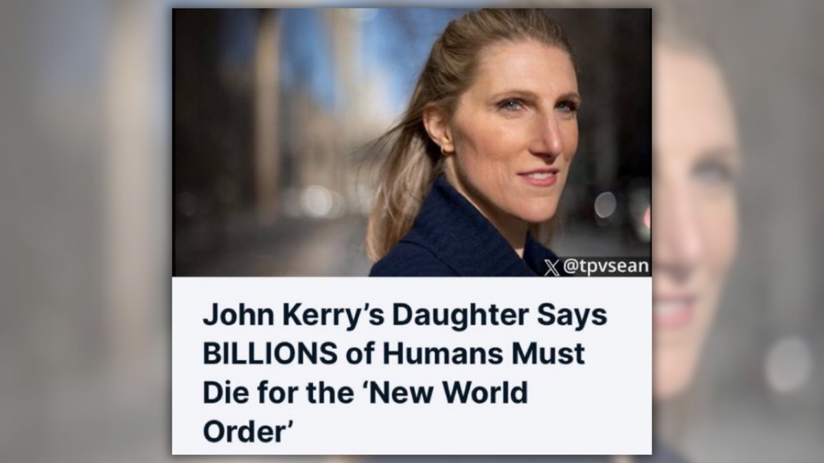 John Kerry's Daughter Vanessa Said Billions of Humans Must Die for 'New ...