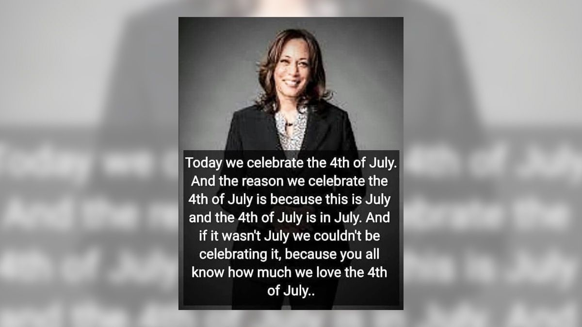 No, Kamala Harris Didn't Say, 'The Reason We Celebrate the Fourth of