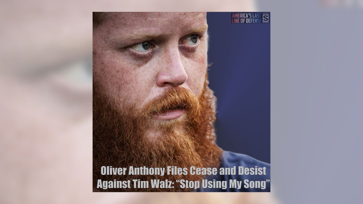 Singer Oliver Anthony Sent CeaseandDesist Letter to Tim Walz