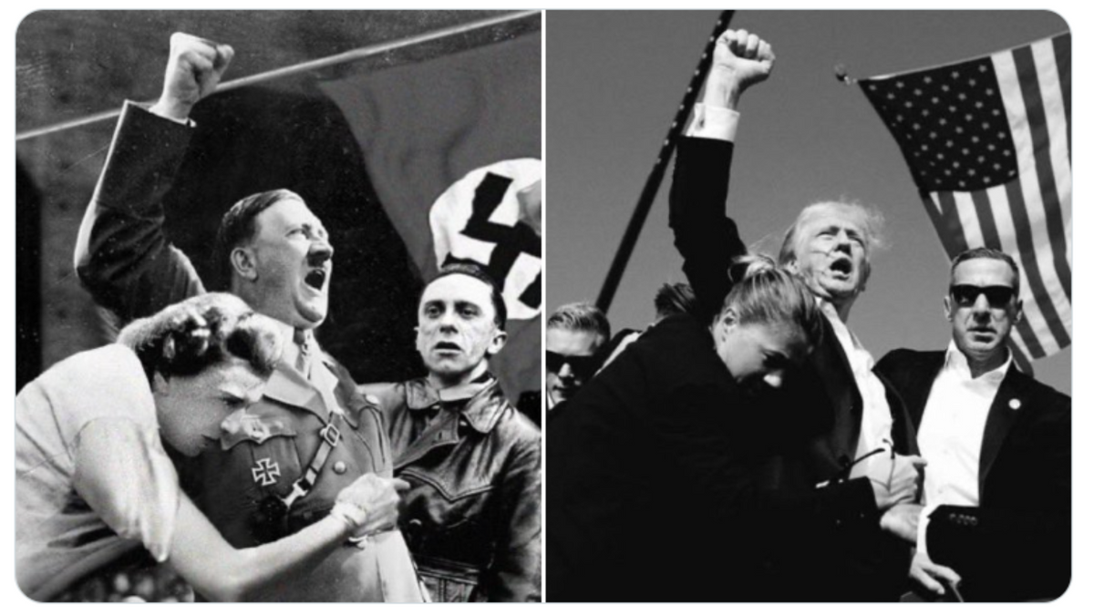 Photo of Hitler posing like Trump after the assassination attempt is fake