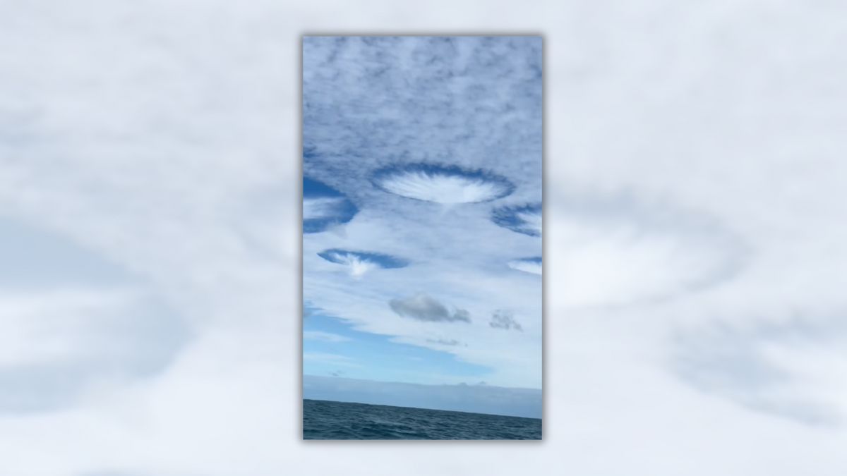 Real video of rare 'fallstreak hole' cloud formation?