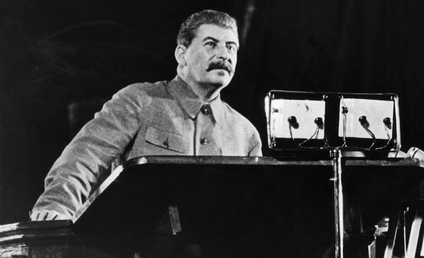 Dictator of Soviet Russia, Joseph Stalin, addresses voters, of the Stalin election district in Moscow, on the even of the election in which Russians voted for the first time under the new constitution. (Getty Images)