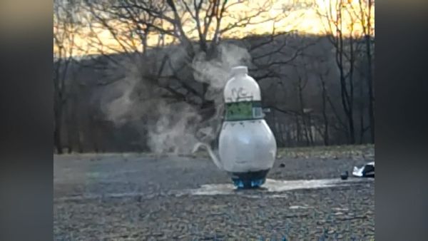 A photo of an unexploded bottle Bomb: Fig.18: Showing a photo of