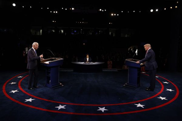 NASHVILLE, TENNESSEE - OCTOBER 22:  U.S. President Donald Trump and Democratic presidential nominee Joe Biden participate in the final presidential debate at Belmont University on October 22, 2020 in Nashville, Tennessee. This is the last debate between the two candidates before the November 3 election.  (Photo by Jim Bourg-Pool/Getty Images) (Jim Bourg-Pool/Getty Images)