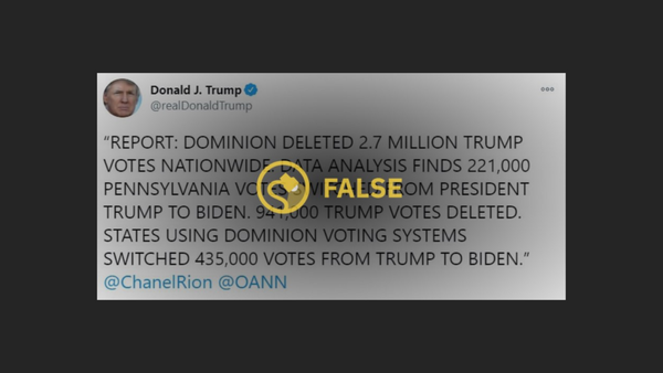 Did Dominion Voting Systems Delete 2.7M Trump Votes? | Snopes.com