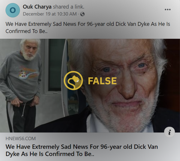 Dick Van Dyke did not die in December 2022