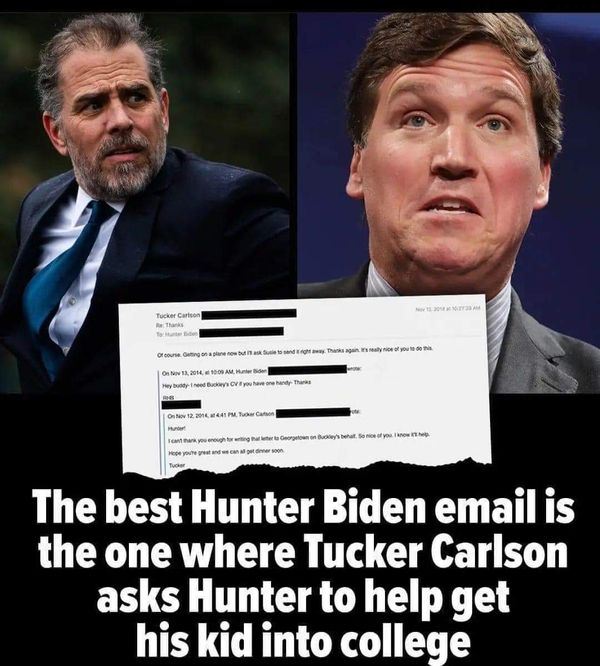 tucker carlson hunter biden - Did Tucker Carlson Ask Hunter Biden for Help Getting His Son into College?
