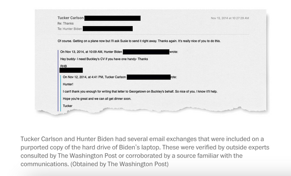 washington post - Did Tucker Carlson Ask Hunter Biden for Help Getting His Son into College?