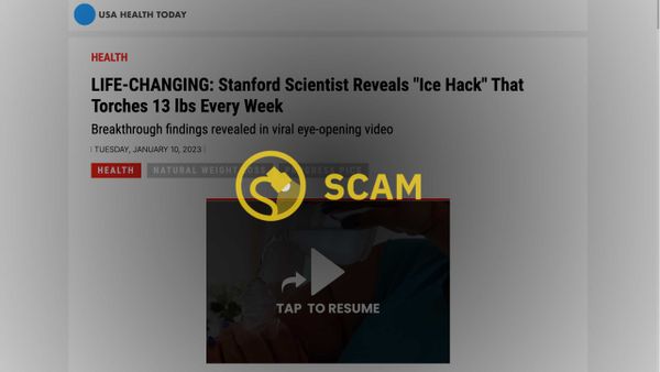 A fake USA Today article pushed a so-called odd ice hack scam review for the Alpilean weight loss product.