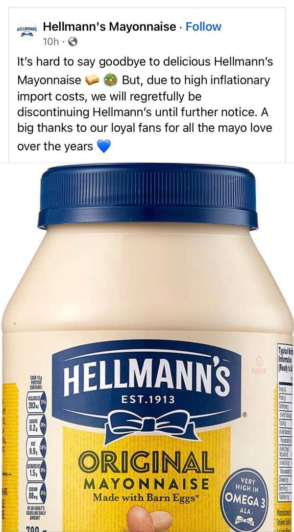 Hellmann's Mayonnaise had not been discontinued worldwide.